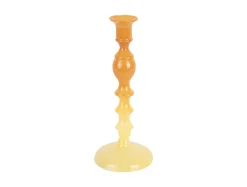 Present time - Candle holder Grato Mecer medium ochre yellow to soft yellow
