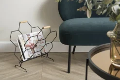 Present time - Magazine rack Honeycomb matt black