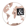 Present time - Memo board World Map w. magnets iron light pink