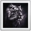 Present time - Photo art Tiger glass black & white