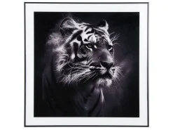 Present time - Photo art Tiger glass black & white