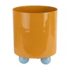 Present time - Plant pot Double Funky large mango yellow w. soft blue