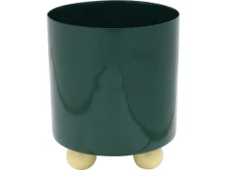 Present time - Plant pot Double Funky medium retro green w. soft yellow