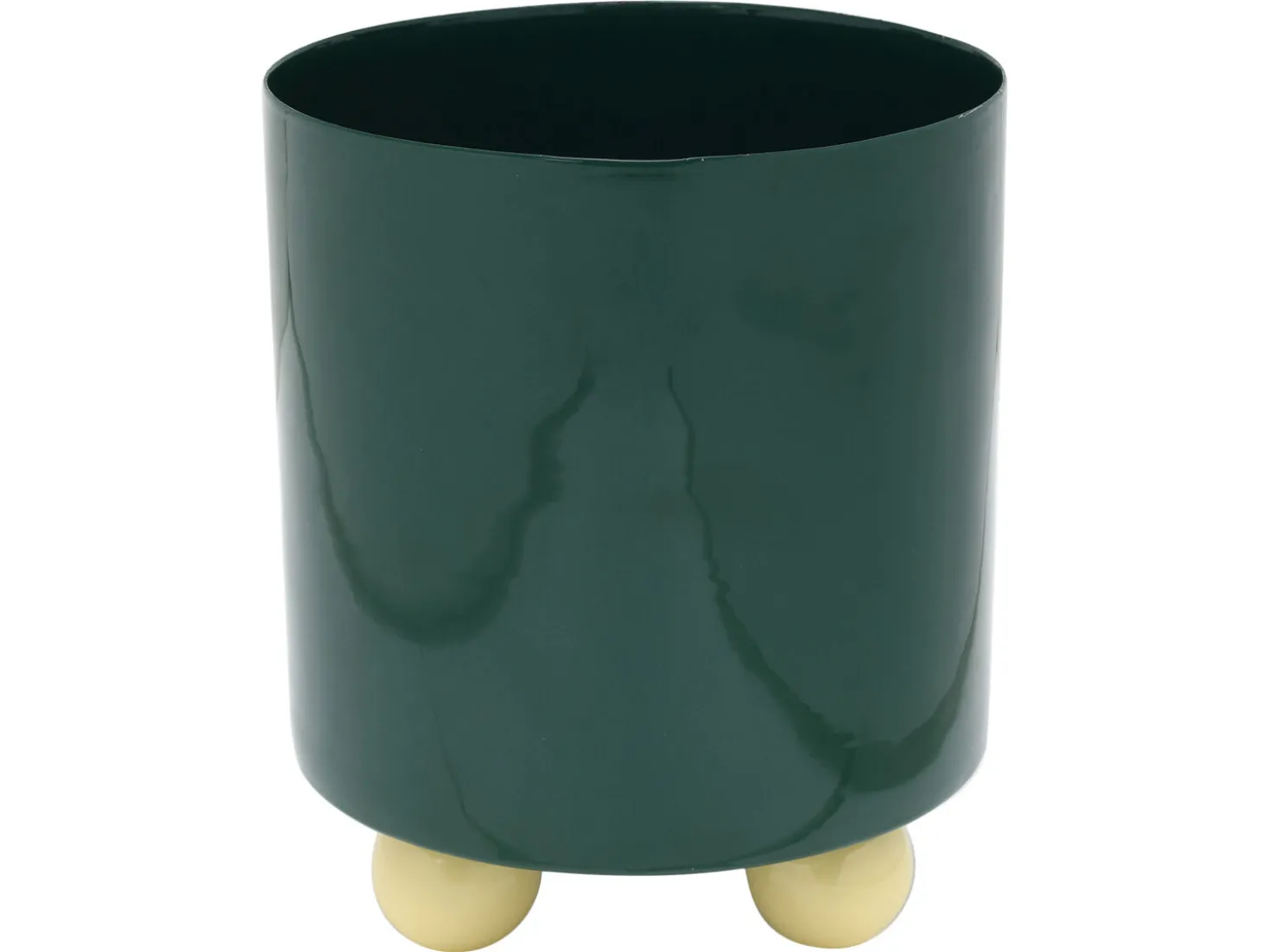 Present time - Plant pot Double Funky medium retro green w. soft yellow