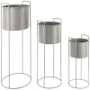 Present time - Plant pot set Essence round iron warm grey