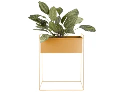 Present time - Plant pot set Essence straight iron ochre yellow