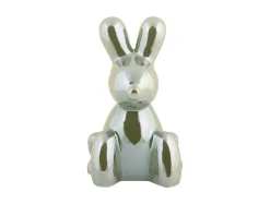 Present time - Statue Balloon Bunny ceramic jungle green plated