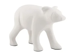 Present time - Statue Bear metal matt white