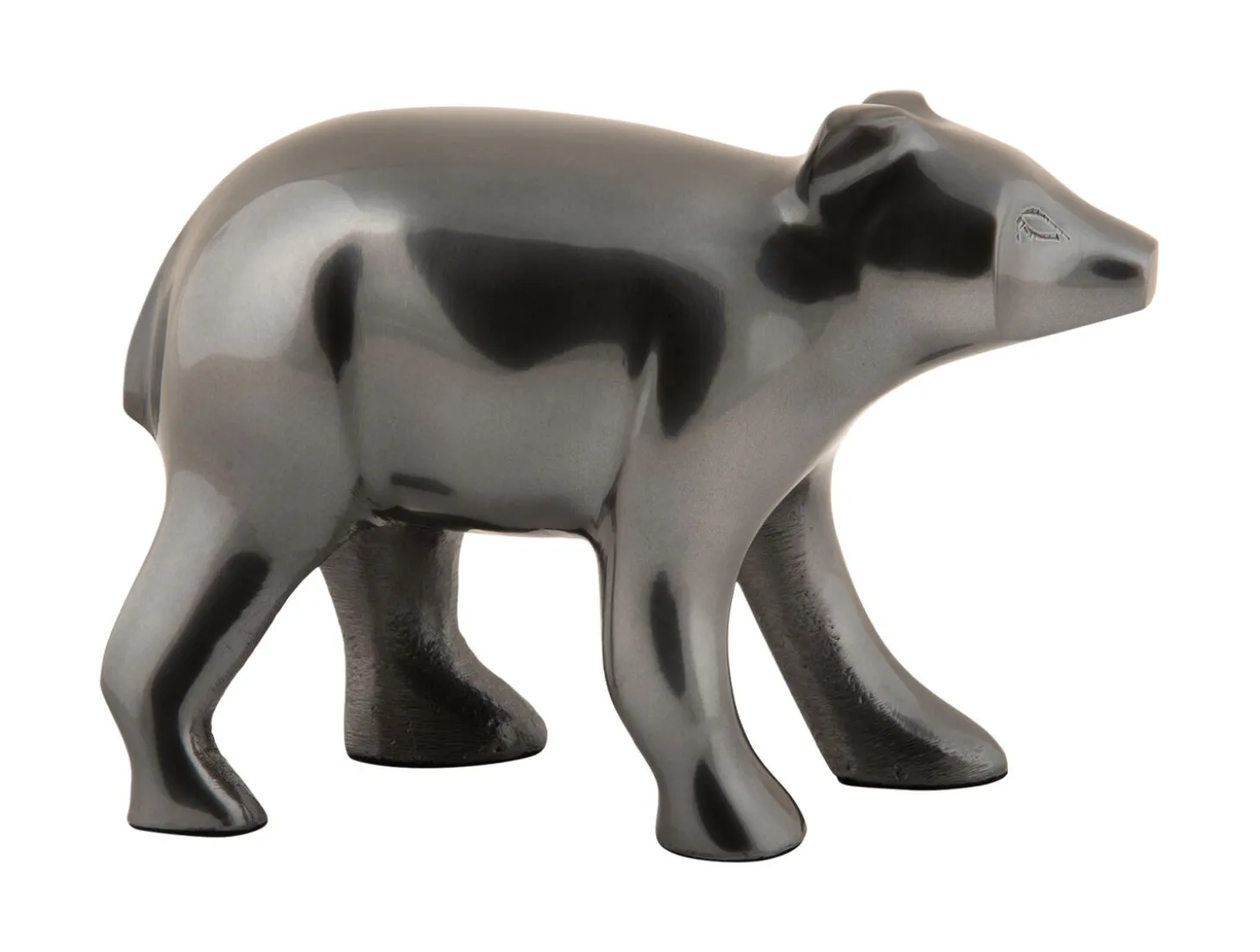 Present time - Statue Bear metal gun metal