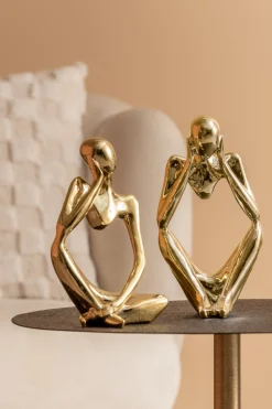 Present time - Statue Dreaming polyresin gold plated
