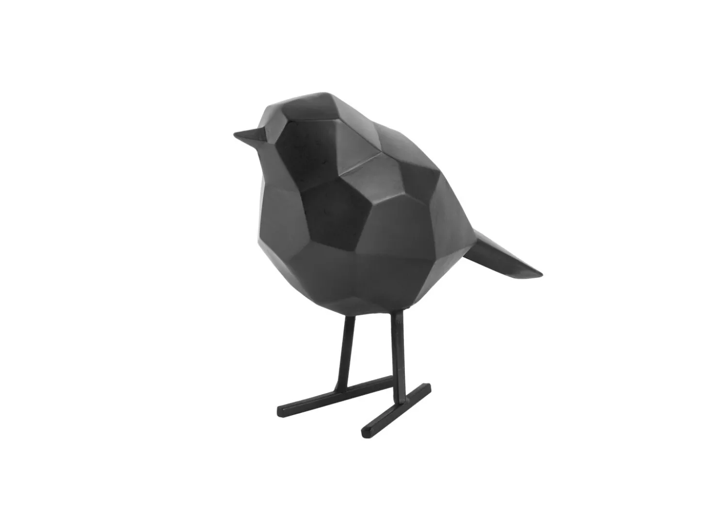 Present time - Statue Origami bird small polyresin matt black