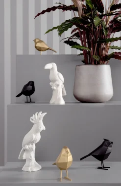 Present time - Statue Origami bird small polyresin matt black