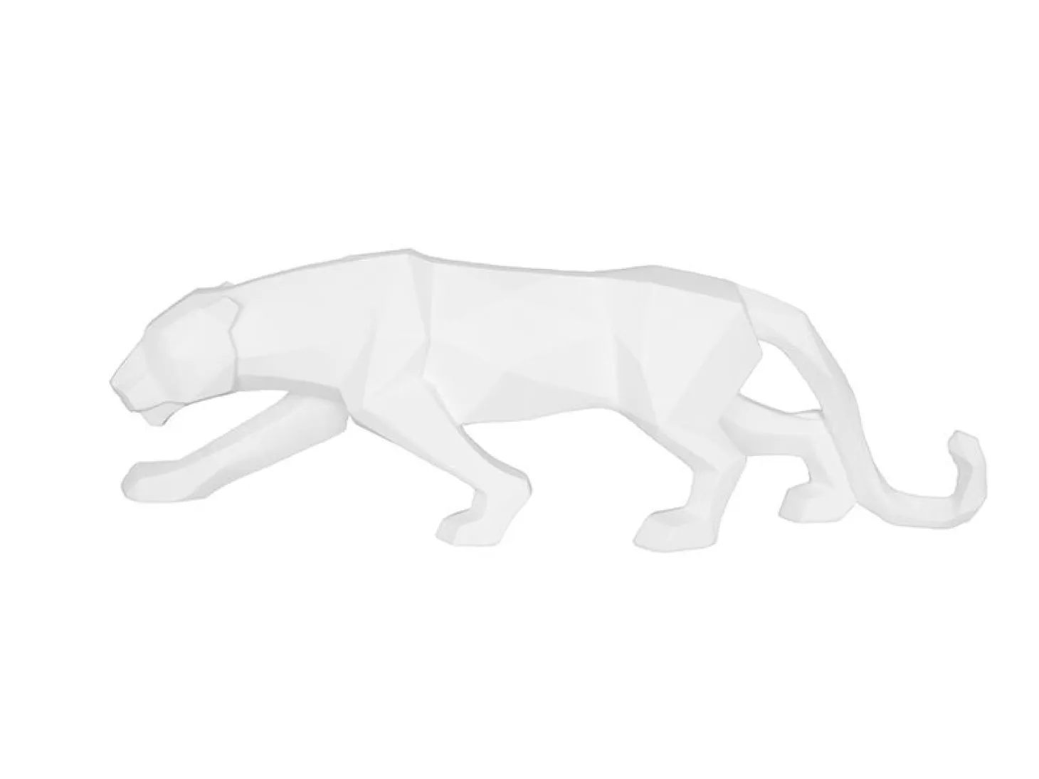 Present time - Statue Origami Panther polyresin matt white