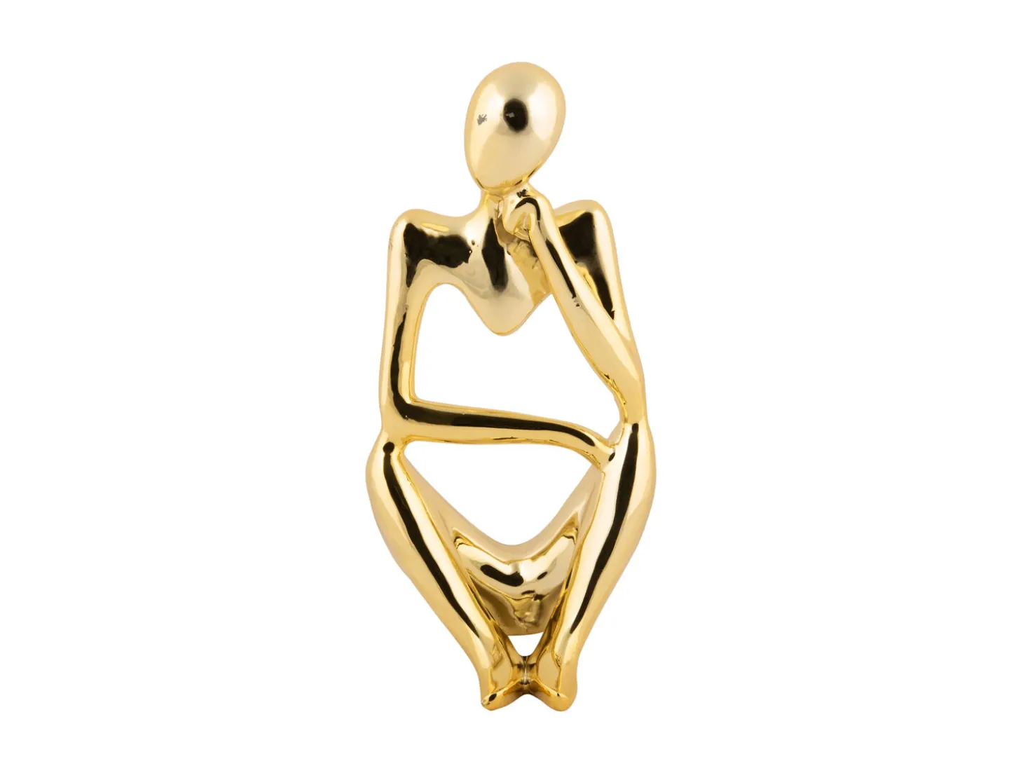 Present time - Statue Wondering polyresin gold plated