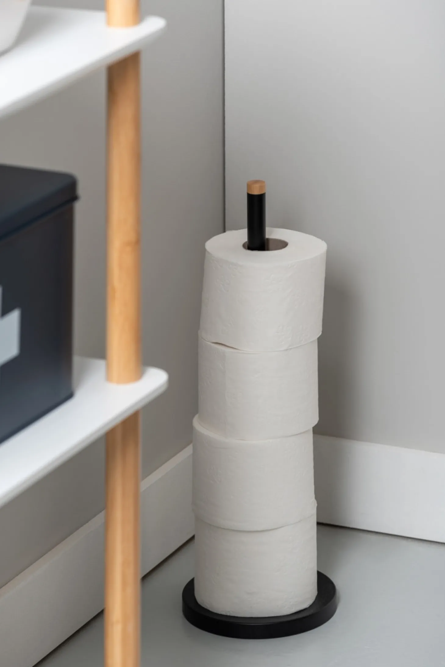 Present time - Toilet roll holder Bamboo Accent black