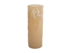 Present time - Vase Bird On Branch large soft yellow