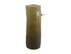 Present time - Vase Bird On Branch large army green