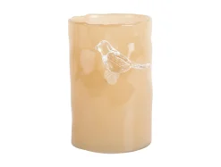 Present time - Vase Bird On Branch small soft yellow