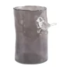 Present time - Vase Bird On Branch small dark grey