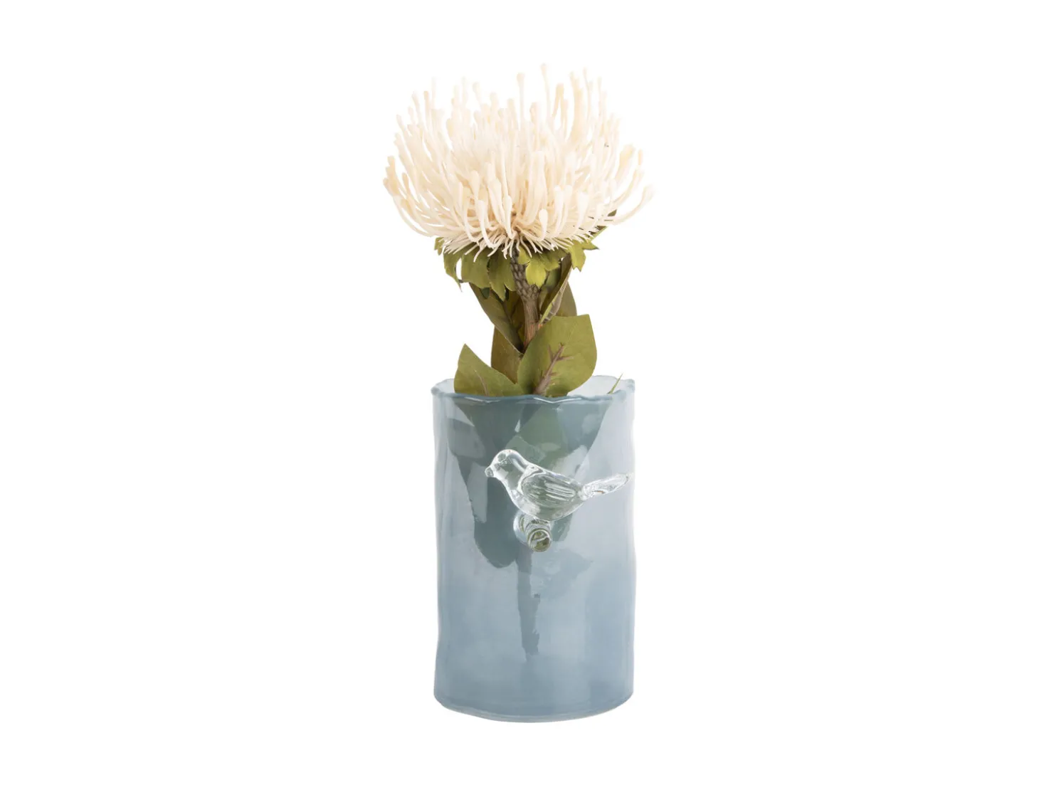 Present time - Vase Bird On Branch small misty blue