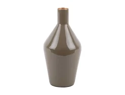 Present time - Vase Ivy bottle cone iron enamel moss green