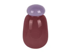 Present time - Vase Nuevo Dulce dark mauve w. soft purple lid