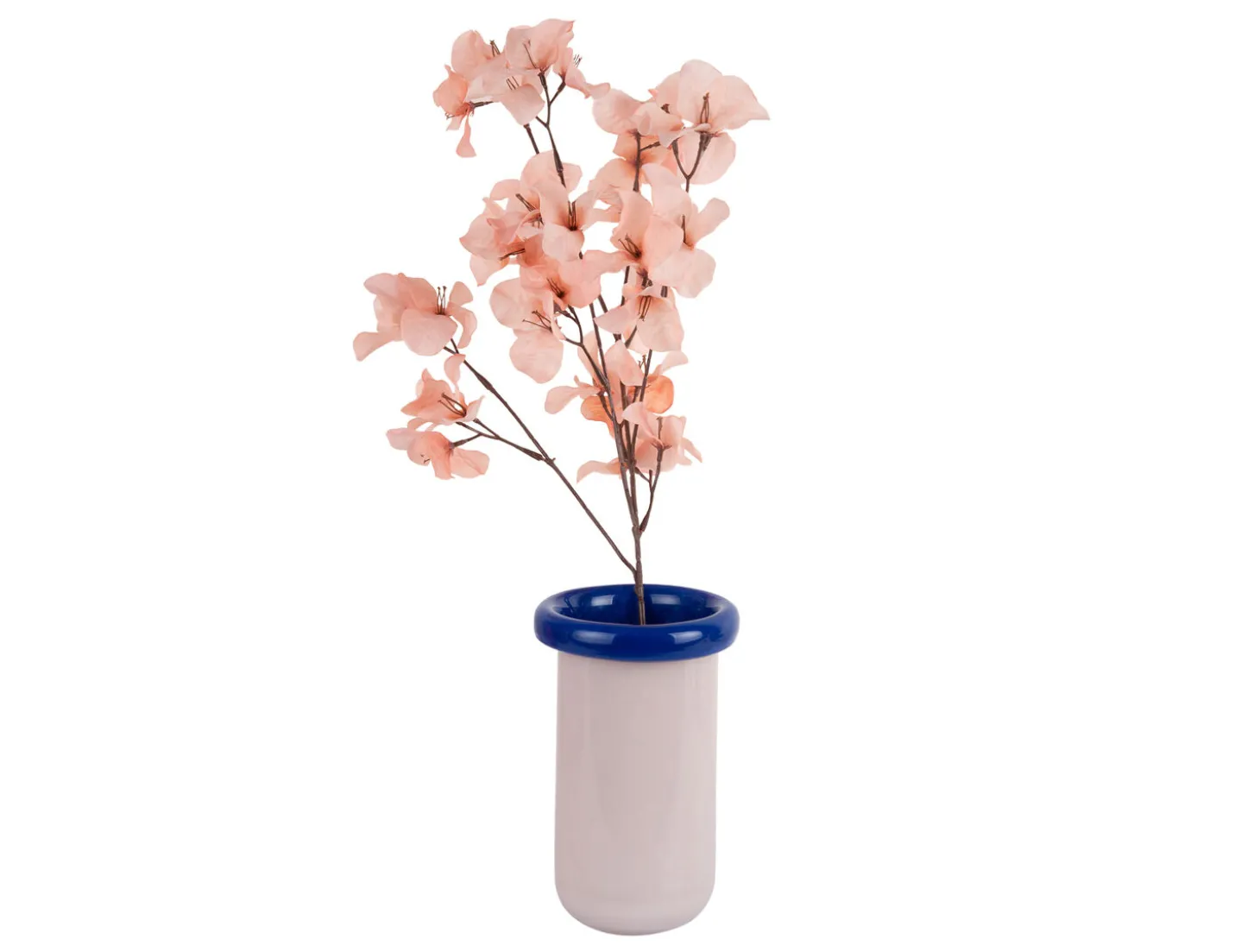 Present time - Vase Plegado XS soft pink w. cobalt blue
