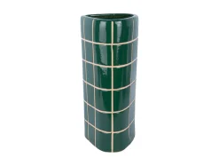 Present time - Vase Retro Tiles triangular large retro green