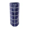 Present time - Vase Retro Tiles triangular large cobalt blue