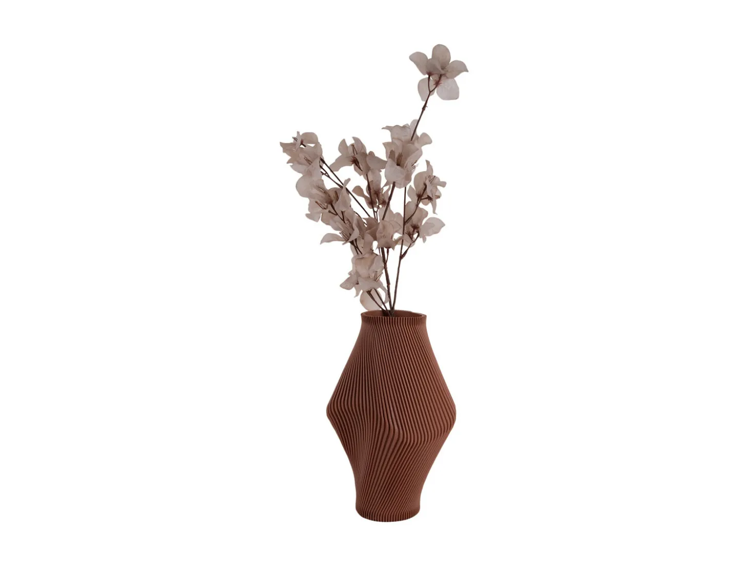 Present time - Vase Twisted Rib large warm brown