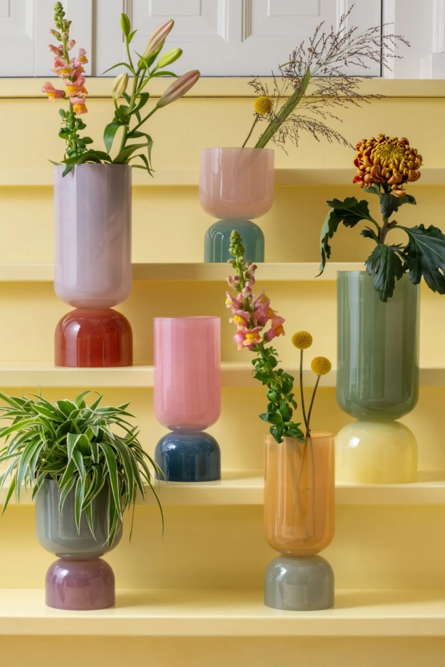 Present time - Vase Variado Colores medium ochre yellow w. grayed jade