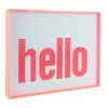 Present time - Wall art Hello large bright pink