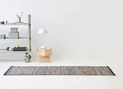 Rug Solid - Tæppe jute læder, graphite - 75x200 cm.