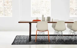 Rug Solid - Tæppe m. læder, sort - 65x135 cm