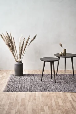 Rug Solid - Tæppe m. læder, wood - 65x135 cm