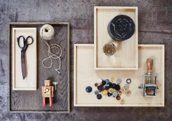 The Oak Men træbakke - Square Tray Small - Sort olieret eg
