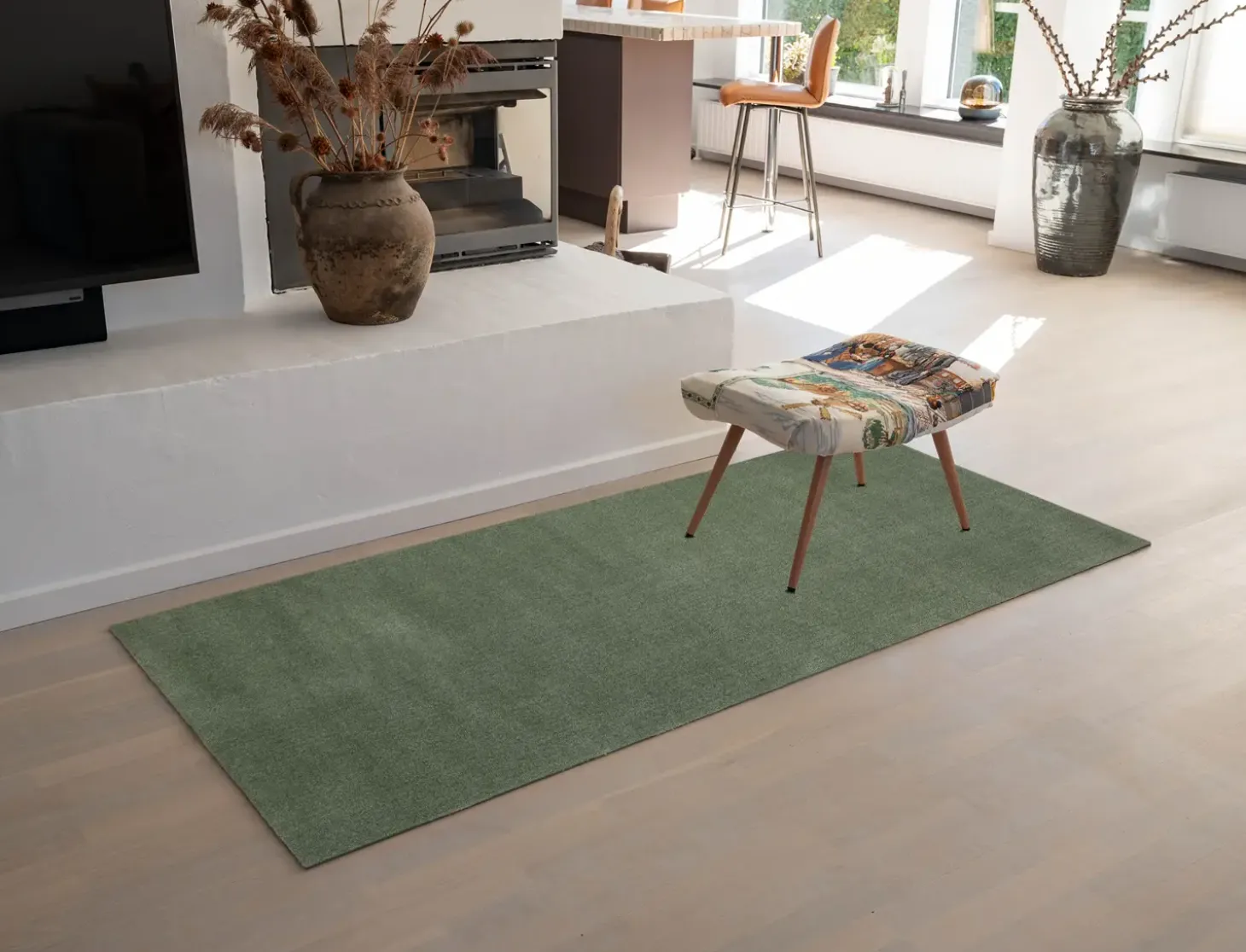 Tica Copenhagen - Løber - Ensfarvet - Dusty green/Støvet grøn - 90x200 cm