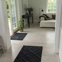 Tica Copenhagen - Smudsmåtte - Lines - Sort/grå - 60x90 cm