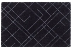 Tica copenhagen - Smudsmåtte - Lines - Sort/grå - 67x120 cm