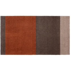Tica Copenhagen - Smudsmåtte - Stripes Horizon - Sand/Brun/Terracota - 90x200 cm
