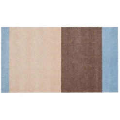 Tica Copenhagen - Smudsmåtte - Stripes Horizon - Lyseblå/Ivory/Sand - 60x90 cm
