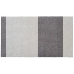 Tica Copenhagen - Smudsmåtte - Stripes Horizon - Steelgrey/Lysegrå - 90x200 cm