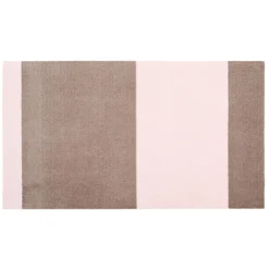 Tica Copenhagen - Smudsmåtte - Stripes Horizon - Sand/Lyserød - 90x200 cm