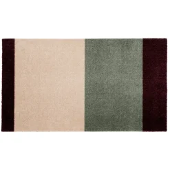 Tica Copenhagen - Smudsmåtte - Stripes Horizon - Grøn/Ivory/Bordeaux- 40x60 cm