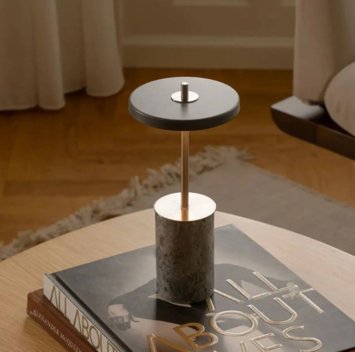 Umage - Bordlampe - Asteria Move Mini - Grå Marmor Stål