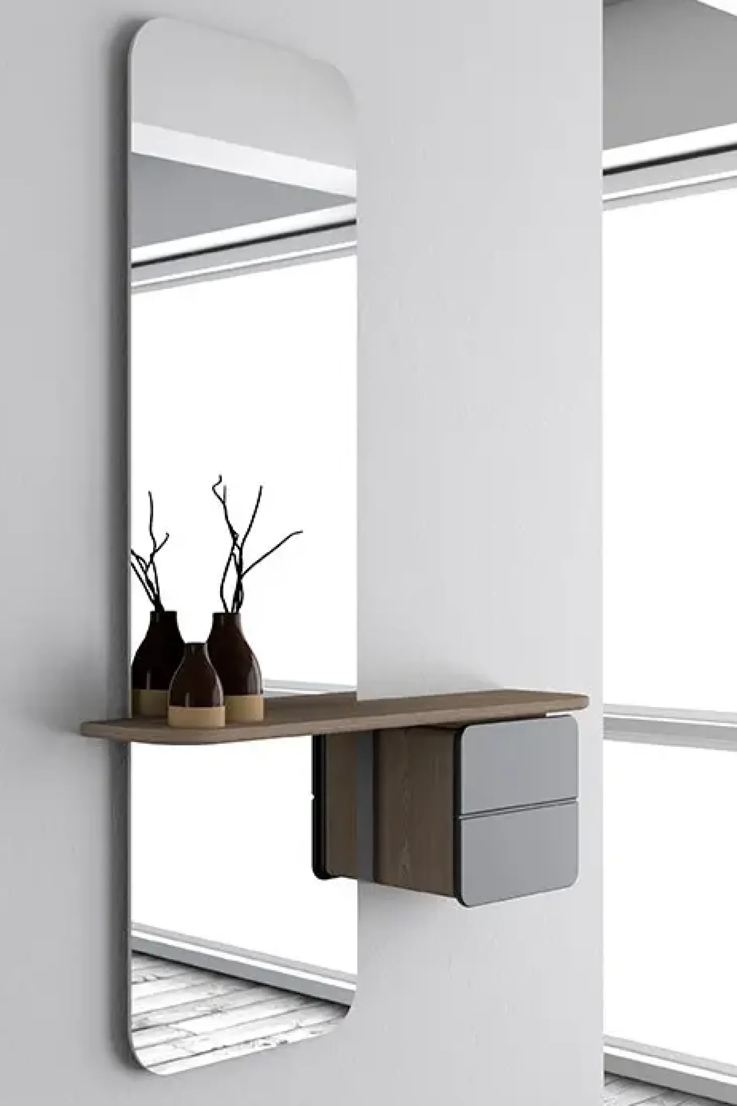 Umage - Entrespejl - One More Look - Grå og mørk eg - Anthracite grey/dark oak