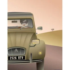 VISSEVASSE - 2CV Citroën plakat - 30x40 cm