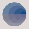 VISSEVASSE - Gradient blue plakat - 50x50 cm