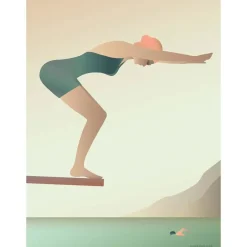 VISSEVASSE - Svømmeren plakat - 30x40 cm