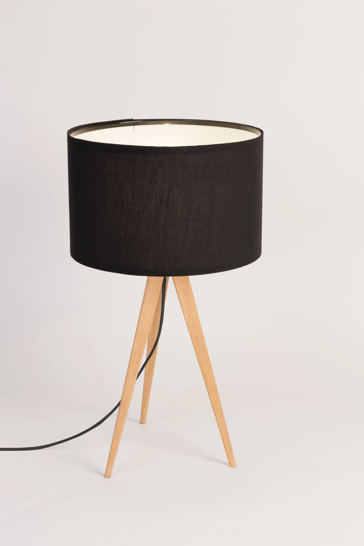 Zuiver - Bordlampe TRIPOD WOOD - Sort